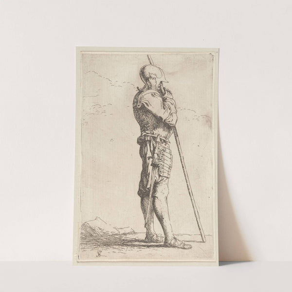 Soldier Supported by a Long Cane, Facing Right by Salvator Rosa