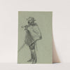 Soldier with blanket wrapped around shoulders by Alfred Rudolph Waud