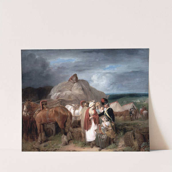 Soldier With Country Women Selling Ribbons, Near A Military Camp by Francis Wheatley