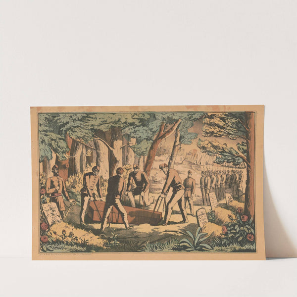 Soldiers burial by Gibson & Co. Lith