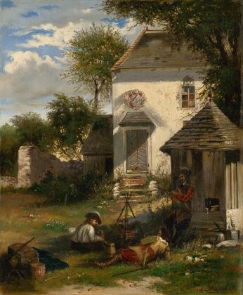 Soldiers Camping in a Nobleman’s Yard, Motif from the Thirty Years’ War