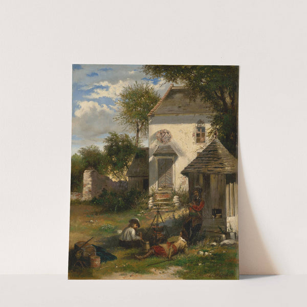 Soldiers Camping in a Nobleman's Yard, Motif from the Thirty Years' War by Eduard Majsch