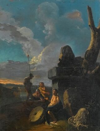 Soldiers Conversing By Roman Ruins