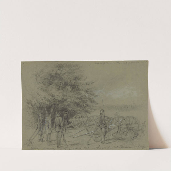 Soldier's dummies and quakers, left in the works at Harrison's landing by Alfred Rudolph Waud