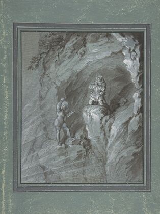 Soldiers in a Cave Receiving Blessings from Heaven