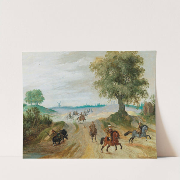 Soldiers on horseback in a landscape by Sebastian Vrancx