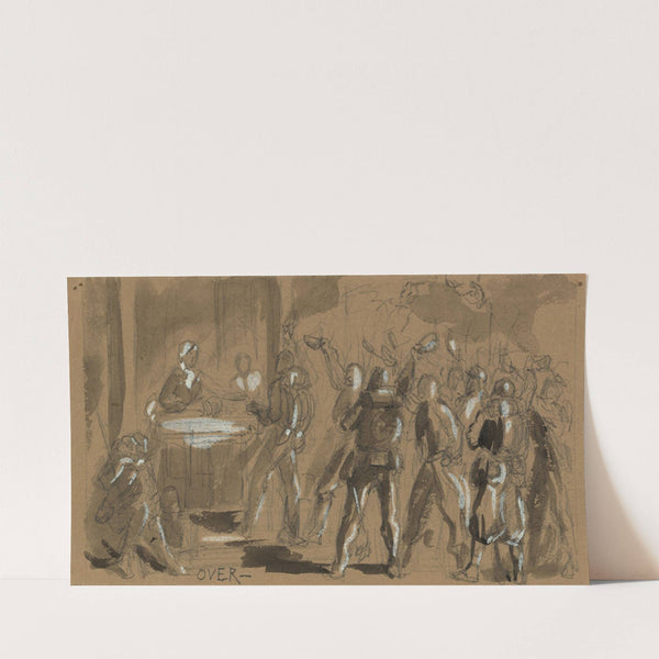 Soldiers waving caps at a woman (1860-1865) by Alfred Rudolph Waud