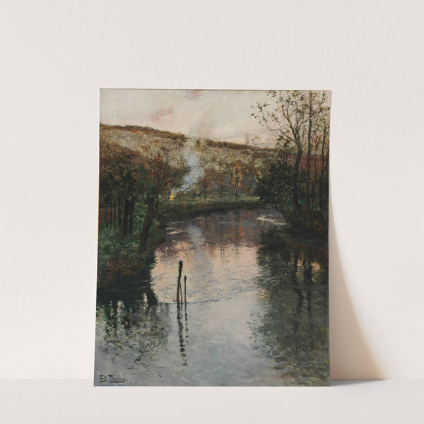 Soleil couchant sur l'Arques à Péquigny by Frits Thaulow