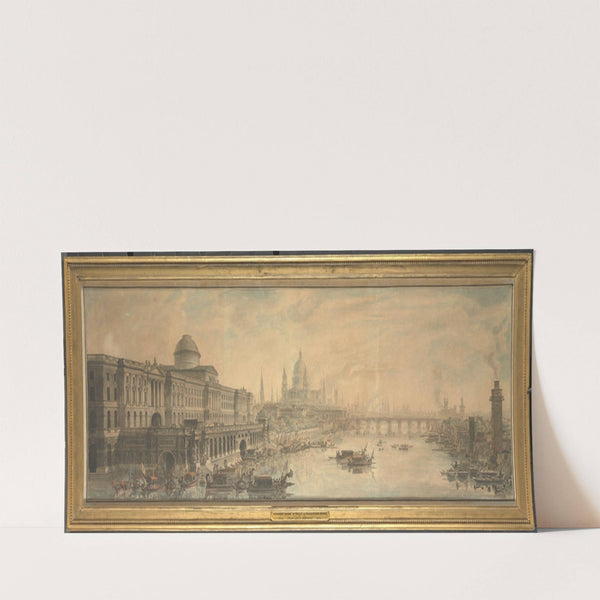 Somerset House, Saint Paul’s Cathedral and Blackfriar’s Bridge by Louis Jean Desprez