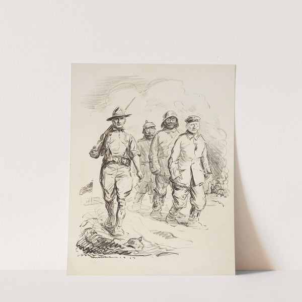 Somewhere, sometime in France. E. Samuel Manhatten, Private U.S.A. brings in his chauffeur (1917) by William Henry Walker