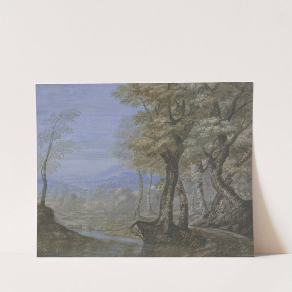 Sommerlandschaft mit Durchblick durch einen Buchenwald by Johann Nikolaus Gassner