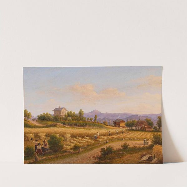 Sommerliche Landschaft mit Kornernte by Wilhelm Brücke