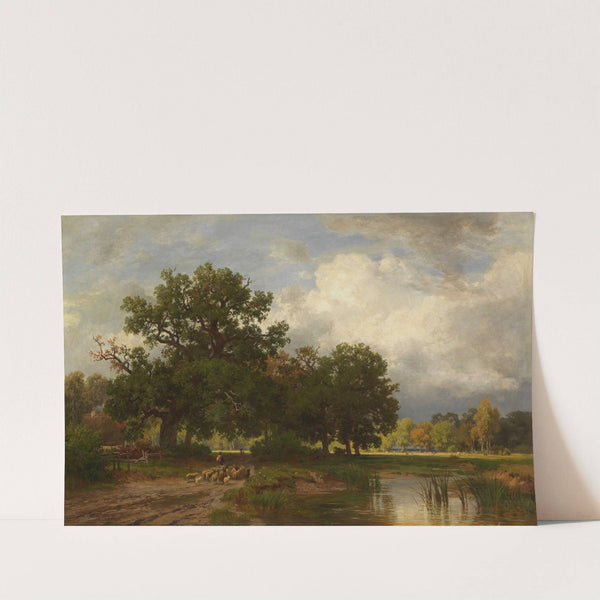 Sommerliche Landschaft mit Schafherde (Ca. 1900) by Philipp Röth