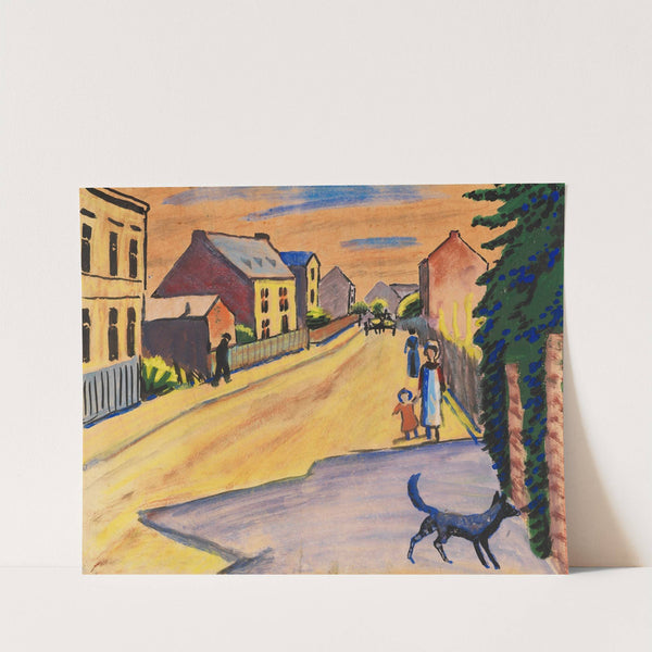 Sonnige Straße mit Hund (1911) by August Macke