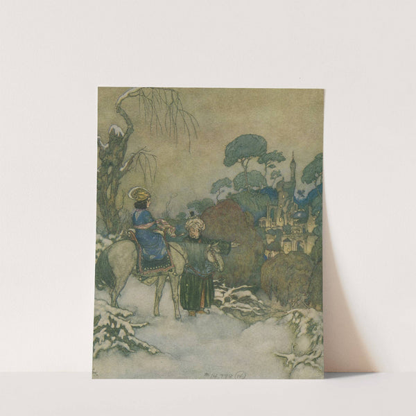 Soon they caught sight of the castle in the distance. (1910) by Edmund Dulac