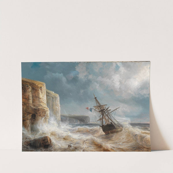 Sormy Seas by a Chalk Coast by Théodore Gudin