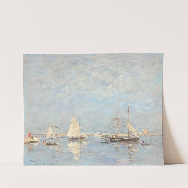 Sortie des barques à Saint-Vaast-la-Hougue by Eugène Boudin