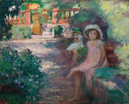 Sous les mimosas (les filles de l’artiste) (1912)
