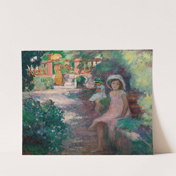 Sous les mimosas (les filles de l’artiste) (1912) by Henri Lebasque