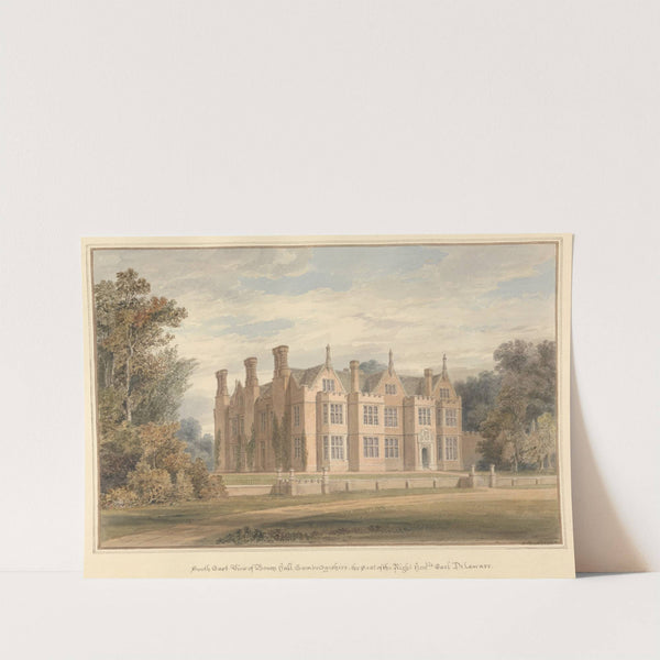 South East View of Bourn Hall, Cambridgeshire, the Seat of the Right Hon'ble Earl DeLawarr by John Buckler