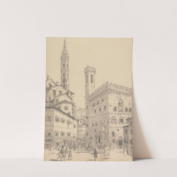 South View of the Barqello or State Prison and Spire of the Badia (1842) by Sir Charles D'''Oyly