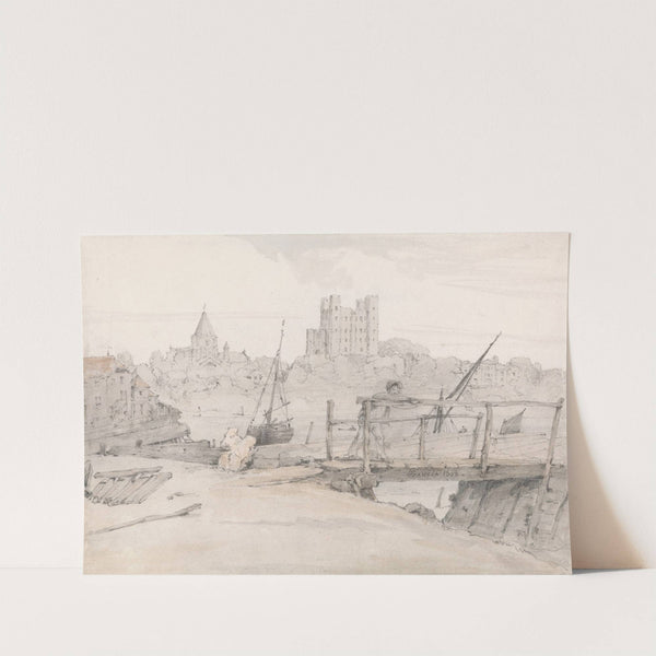 Southeast View of Rochester Castle and the Cathedral by François Louis Thomas Francia