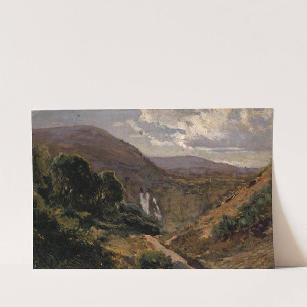 Southern Mountain Valley with Waterfall by Anonymous