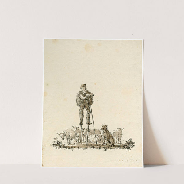 Spaanse herder met schapen by Otto Howen