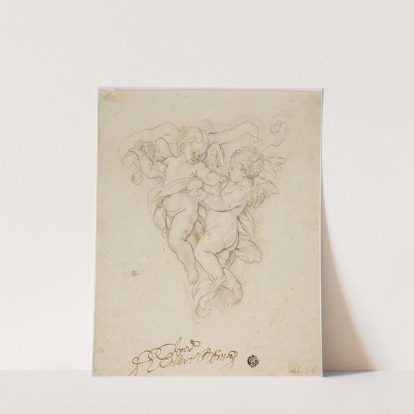 Spandrel Decoration with Two Putti by After Carlo Maratti