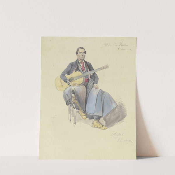 Spaniard with guitar (1850) by Fritz Bamberger