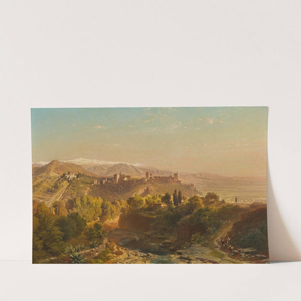 Spanische Landschaft mit Blick auf die Alhambra by Fritz Bamberger
