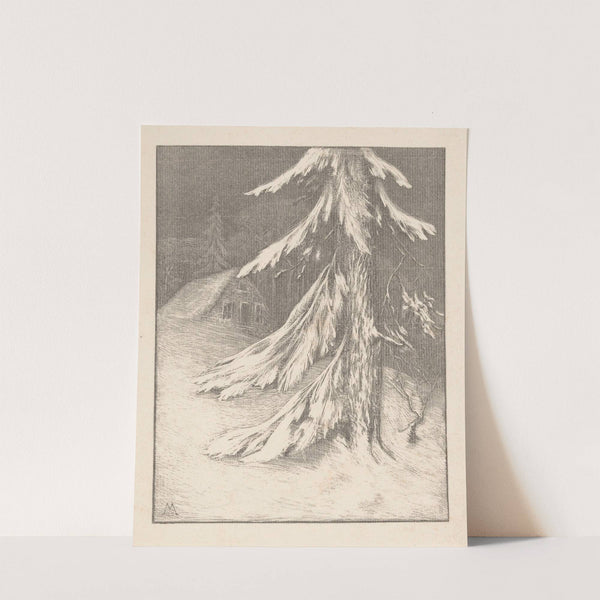 Spar in sneeuwlandschap Winter (1900) by Simon Moulijn