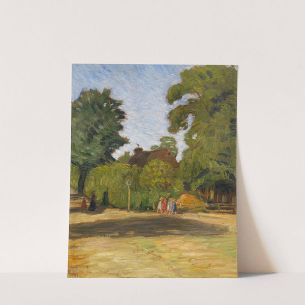 Spätsommernachmittag in Fischerhude mit Mädchengruppe by Otto Modersohn