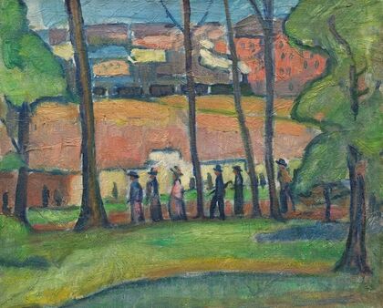 Spaziergang an der Eisenbahn (1912) — size preview