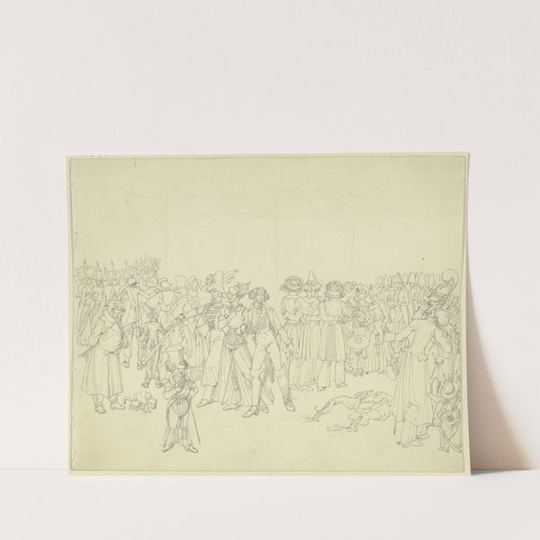 Spaziergang im Hofgarten zu München (Münchener Karikaturen). by Ferdinand Fellner