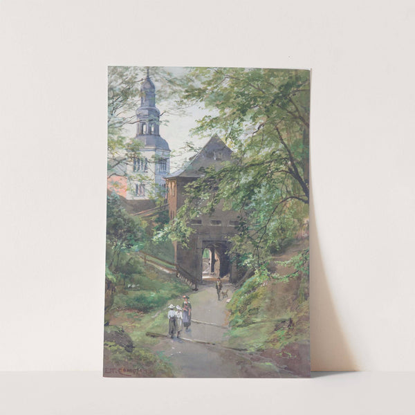 Spaziergänger am Mönchsberg mit Blick auf die Müllner Kirche by Edward Theodore Compton