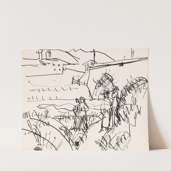 Spaziergänger bei einer Brücke (1922) by Ernst Ludwig Kirchner