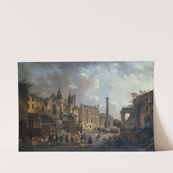 Spectacle forain dans un carrefour imaginaire de Paris by Pierre-Antoine Demachy