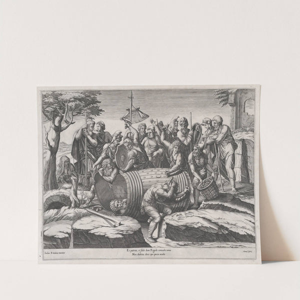 Speculum Romanae Magnificentiae- Attilius Regulus in a Barrel by Diana Scultori