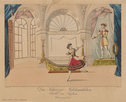Das schweizer Milchmädchen, Ballet von Taglioni, Erkennungsscene (1827)