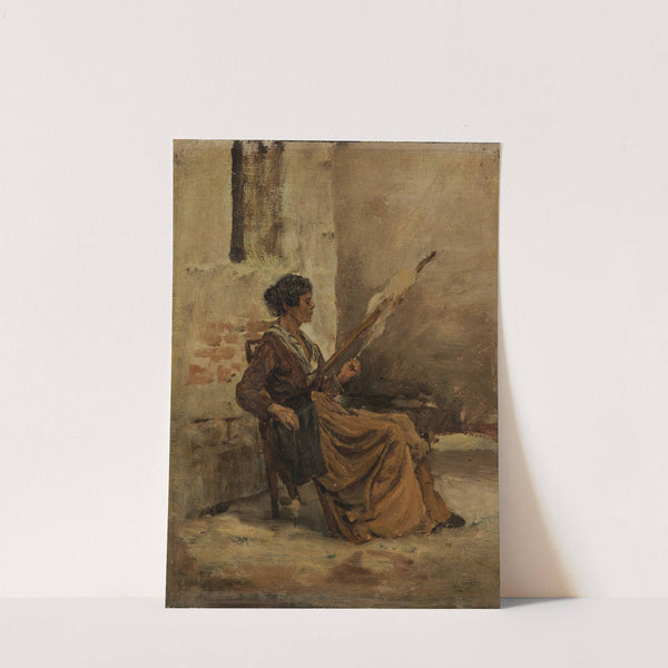 Spinnerin in Chioggia by Gustav Schönleber