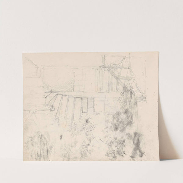 Spiral Staircase and Figures by James Ensor