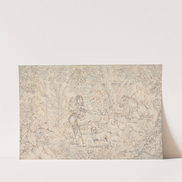 ‘Sporting Incidents:’ Drawing For the Soft-ground Etching of ‘Through the Wood’ by Henry Thomas Alken