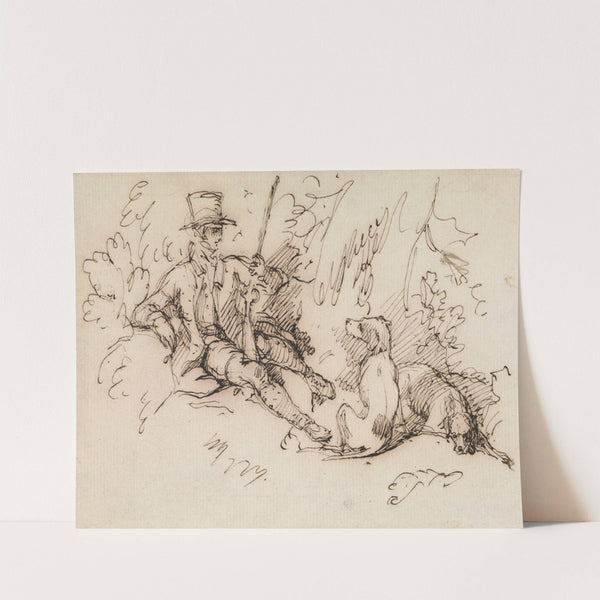 Sportsman and Two Dogs by Sir Edwin Henry Landseer