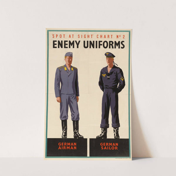 Spot at Sight Chart No. 2 - Enemy Uniforms - German Airman - German Sailor by Anonymous