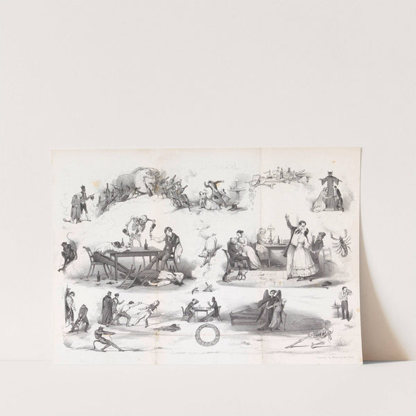 Spotprent in Leidse studentenalmanak (1847) by Alexander Ver Huell