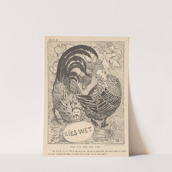 Spotprent met politici als kippen by Theo van Hoytema