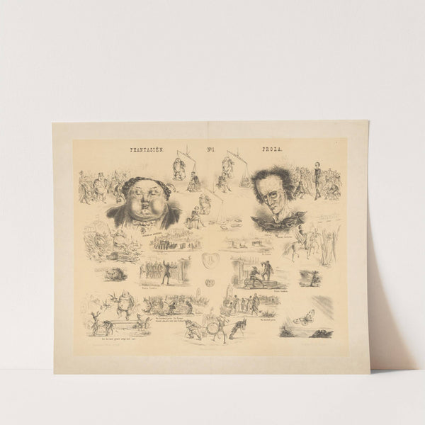 Spotprent op de dineur versus de dichter (1855 - 1873) by Alexander Ver Huell