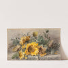 Spray of sunflowers on a stone ledge by Margaretha Roosenboom