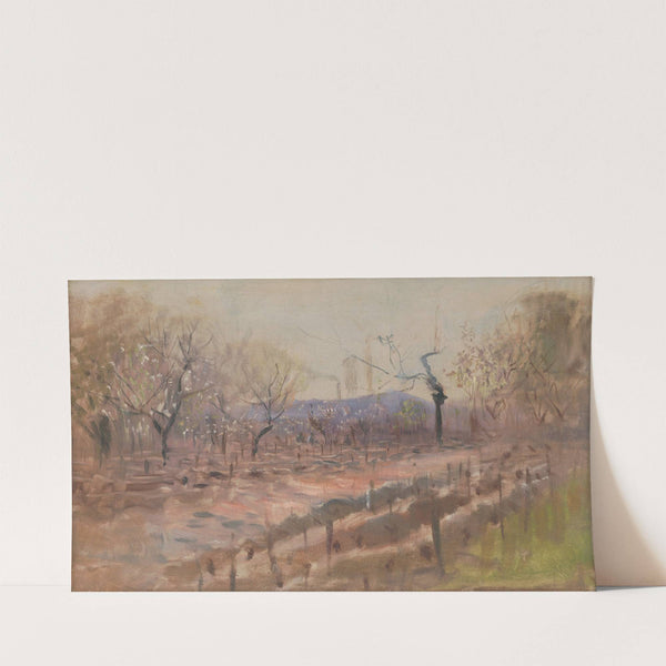 Spring landscape (Spring in an orchard) (1889-1897) by Ladislav Mednyánszky